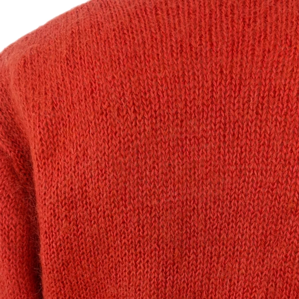 Vintage Wool Button Cardigan Sweater Womens Medium Orange DD Sloane V Neck - Picture 10 of 13